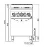 Плита професійна газова Bertos G6F4+FG1