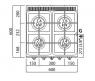 Плита професійна газова Bertos G6F4+FG1